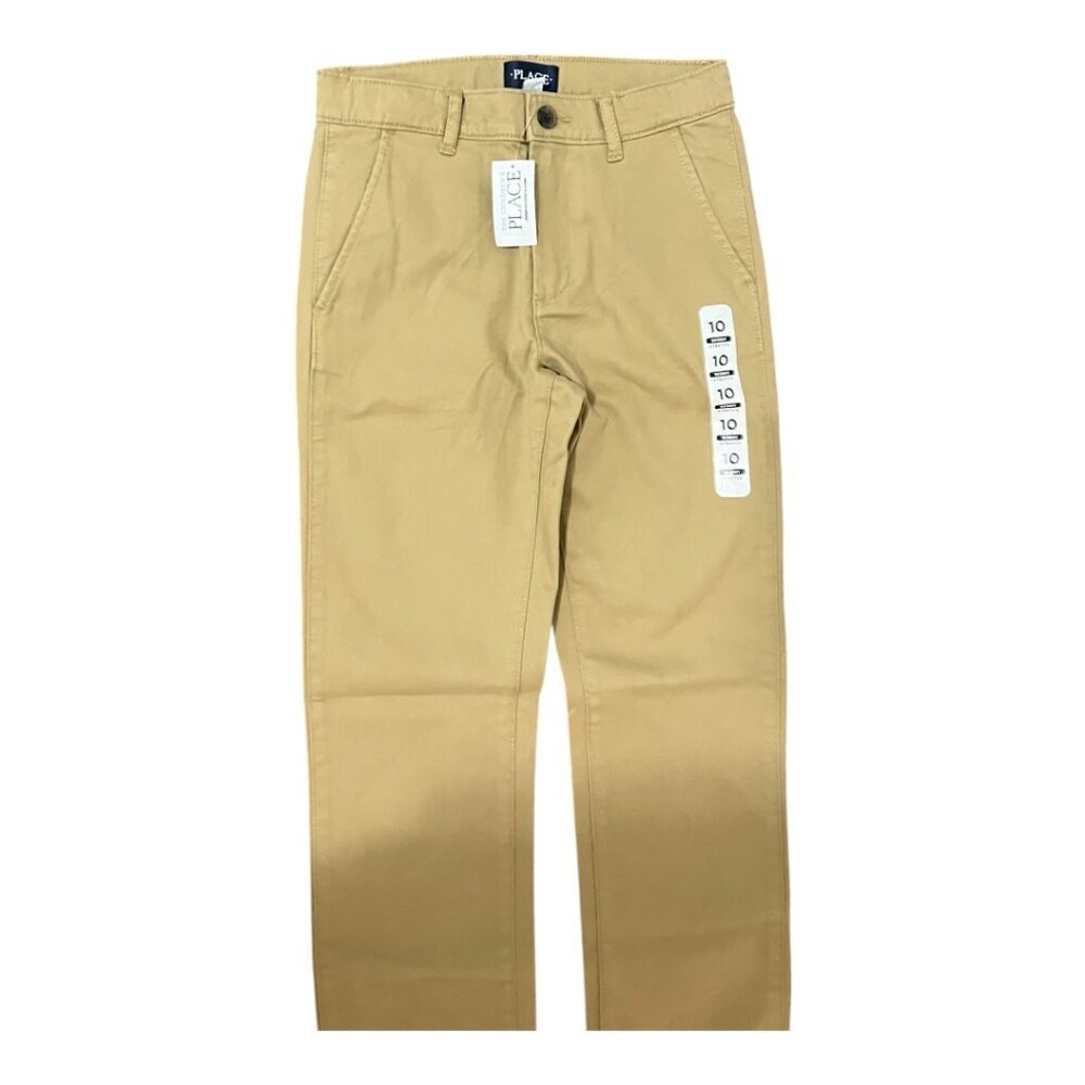 The Children's Place Big Boys Chino Pants Size 10 Skinny Stretch Flax New Khaki - Picture 4 of 8